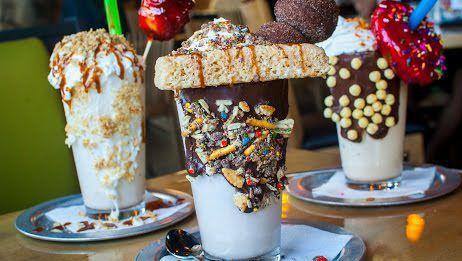 Would you eat these ridiculous milkshakes with cereal and donuts?